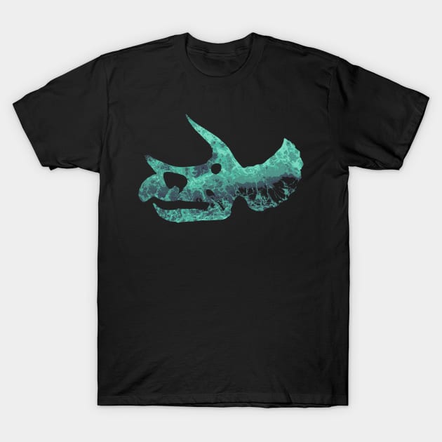 Triceratops Skull T-Shirt by ClarkStreetPress